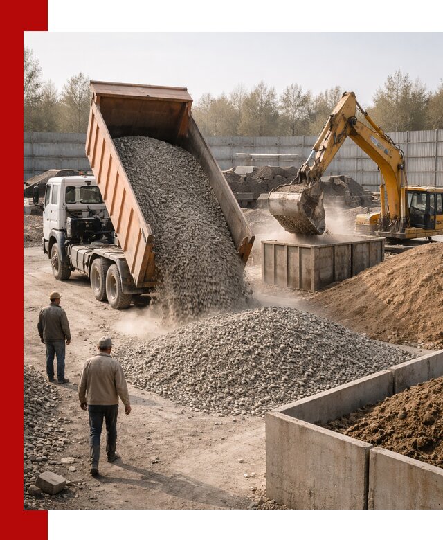 Доставка нерудных материалов с погрузкой и разгрузкой в Костроме