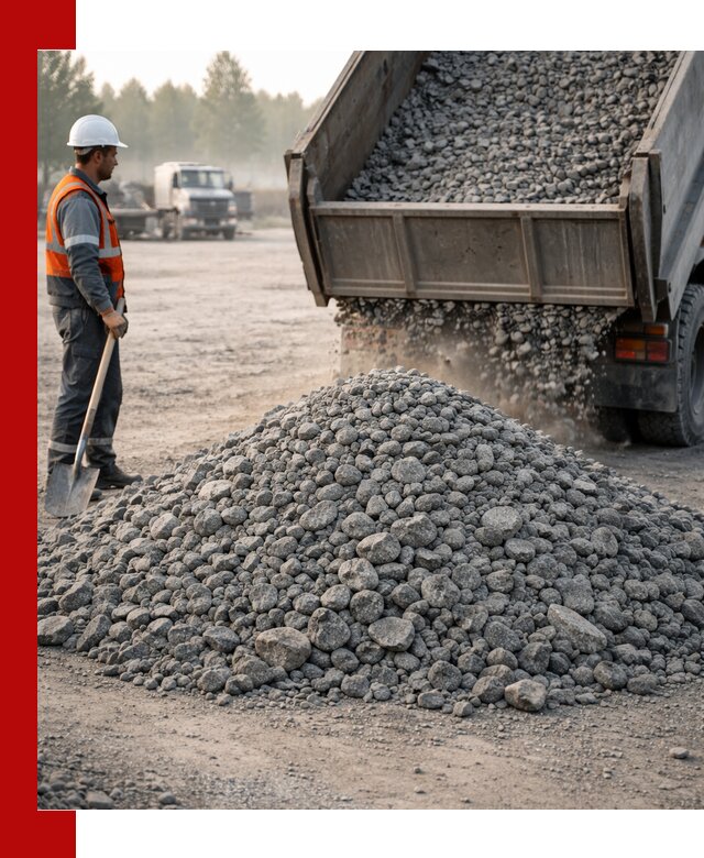 Гранитный щебень фракции 100–201 для строительства в Костроме