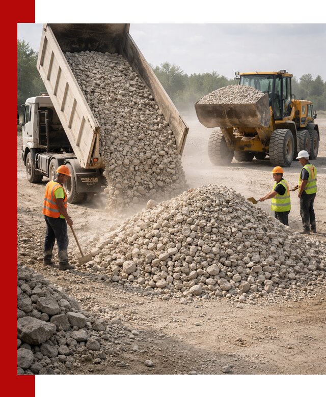 Доставка известнякового щебня фр. 40-70 в Костроме
