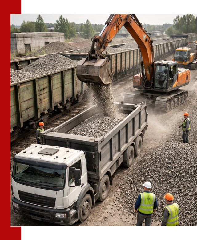 Железнодорожный щебень фракция 25–60 для поставок в Костроме