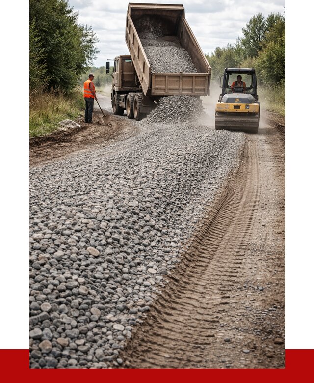 Щебень для отсыпки дороги в Костроме от 2756 р. ПРОНЕРУДКст