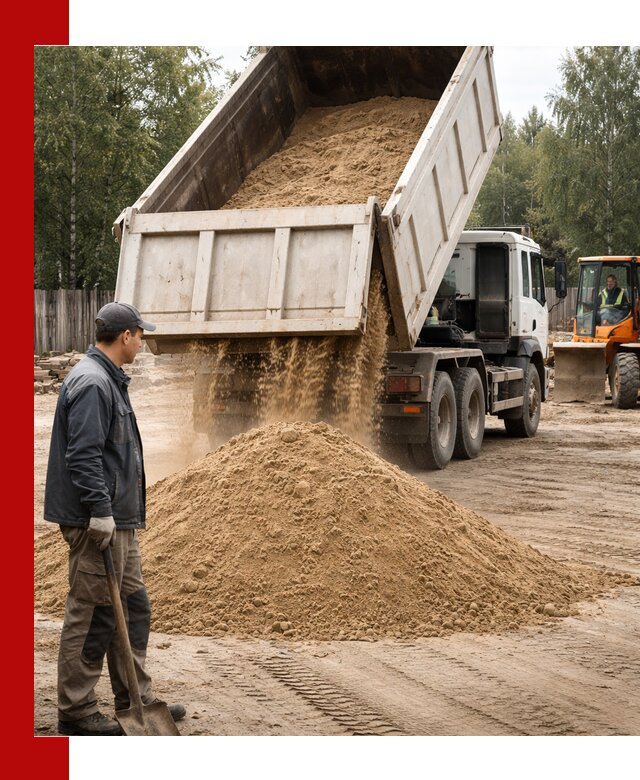 Доставка и продажа песка с разгрузкой в Костроме
