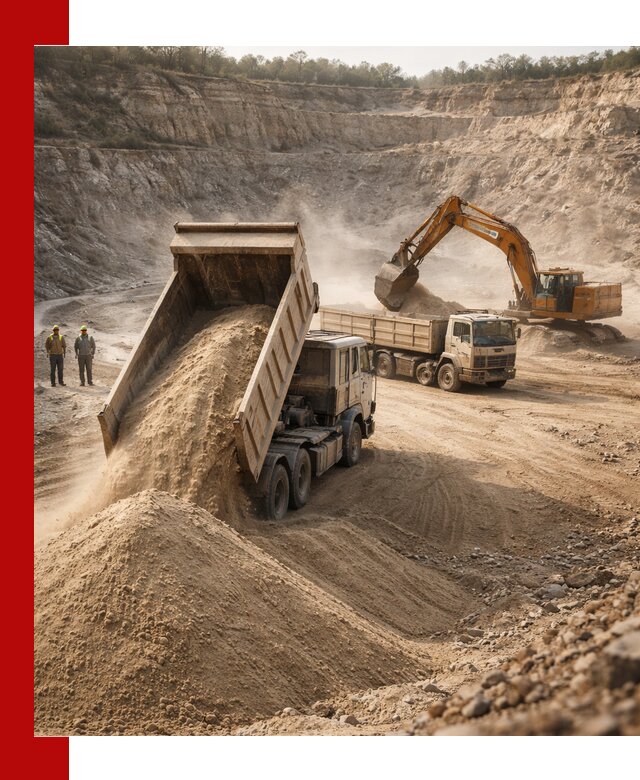 Карьерный песок навалом с доставкой в Костроме