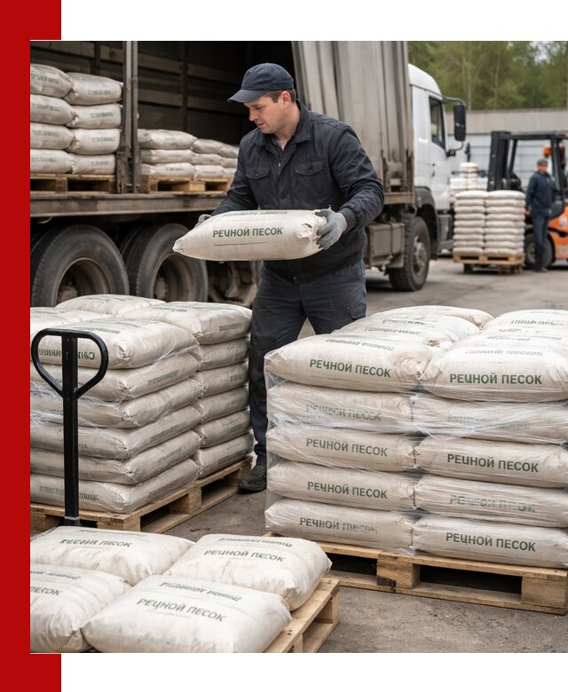 Речной песок в мешках с доставкой в Костроме