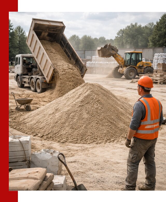 Доставка строительного песка с самосвалом в Костроме