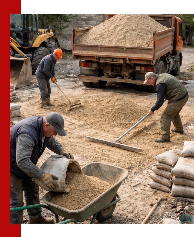 Поставка песка для стяжки в Костроме с быстрой доставкой