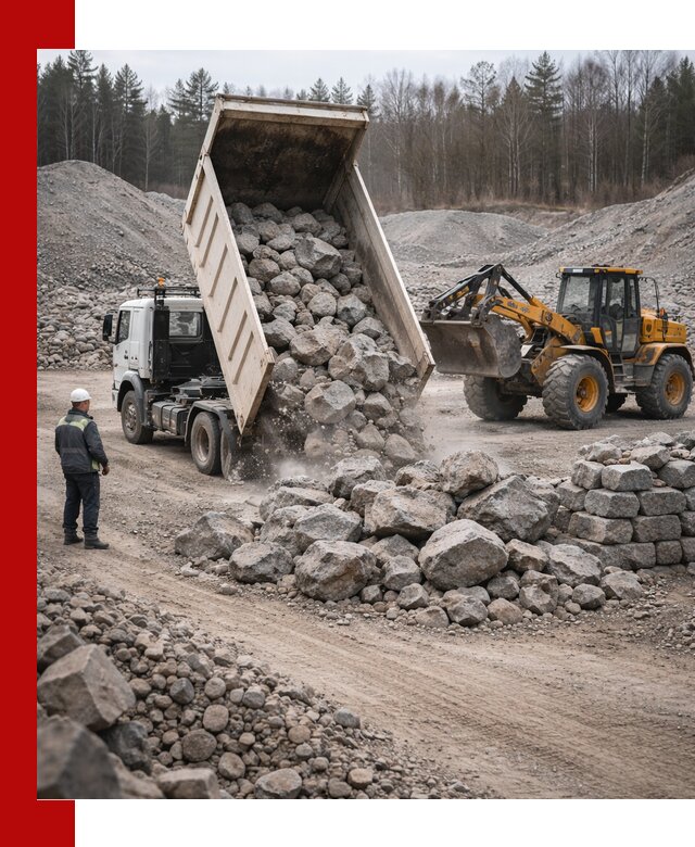 Доставка и продажа бутового гранитного камня в Костроме