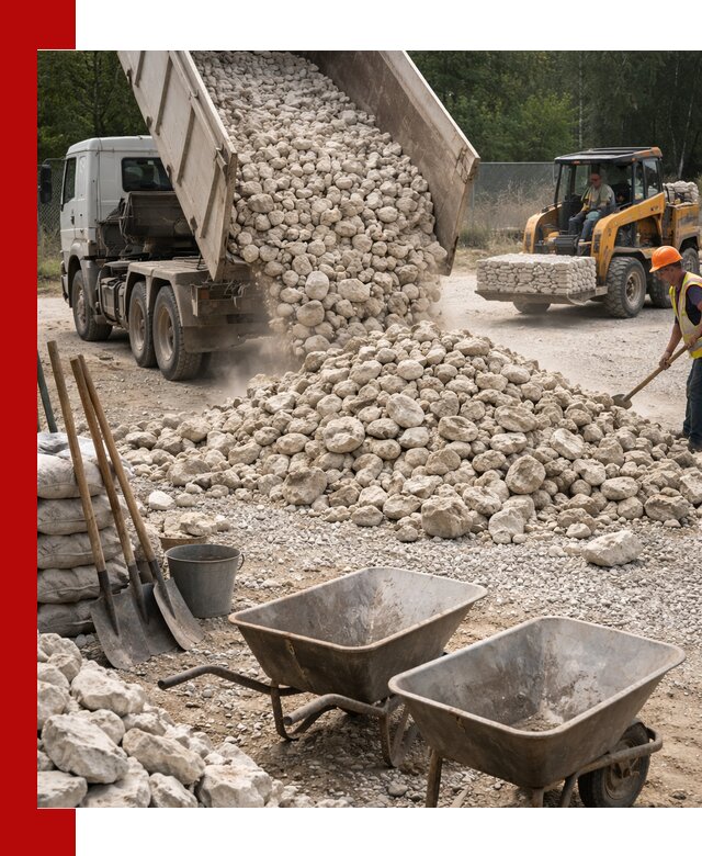 Доставка и продажа бутового известнякового камня в Костроме