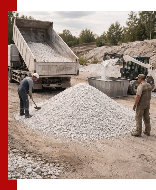 Доставка и продажа белой мраморной крошки в Костроме