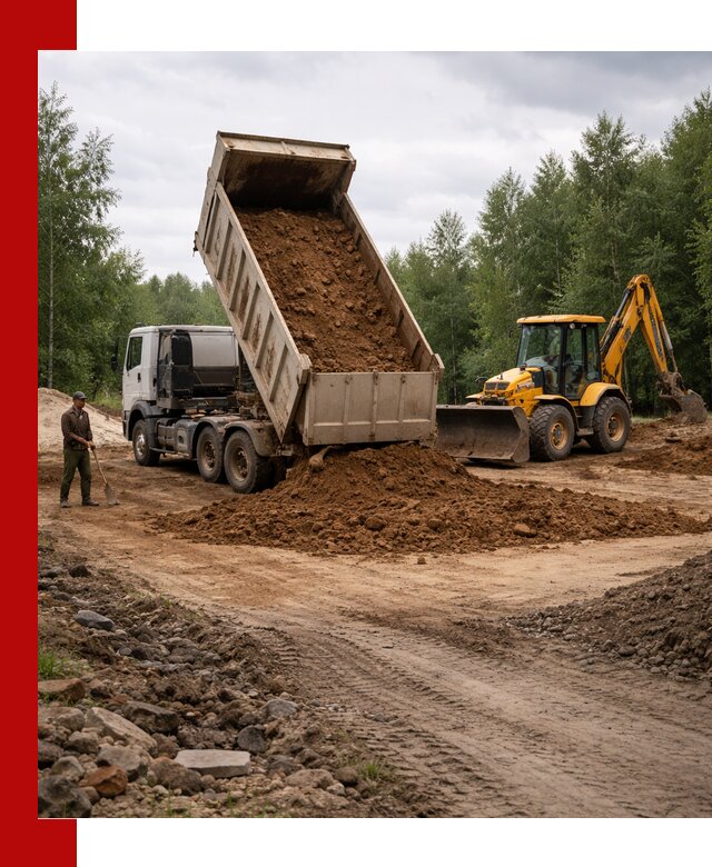 Доставка суглинка самосвалами в Костроме подсыпка и планировка