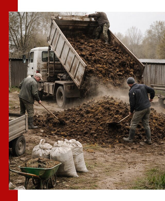 Доставка коровьего навоза самосвалом в Костроме