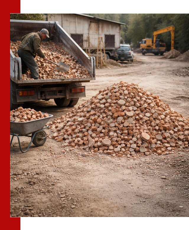 Доставка и подушка из боя кирпича с разгрузкой в Костроме