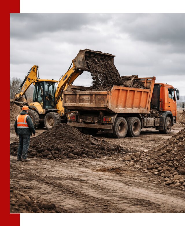 Вывоз грунта и строительного мусора в Костроме грузовыми самосвалами