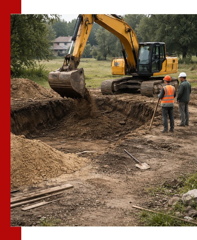 Рытье котлована под фундамент в Костроме (быстро и недорого)