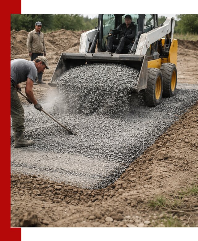 Устройство щебеночной подушки в Костроме для дорог и фундаментов